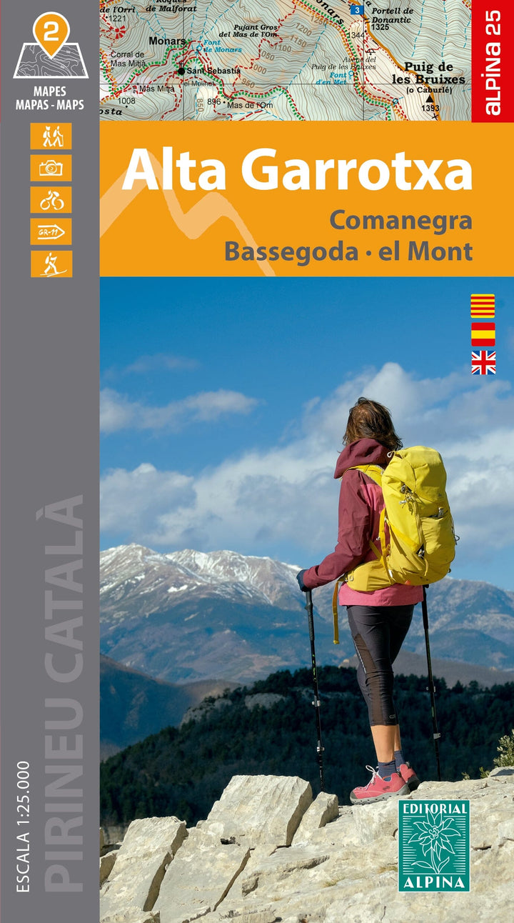 Lot de 2 cartes de randonnée - Alta Garrotxa, Comanegra, Bassegoda, el Mont (Pyrénées catalanes) | Alpina carte de randonnée Editorial Alpina