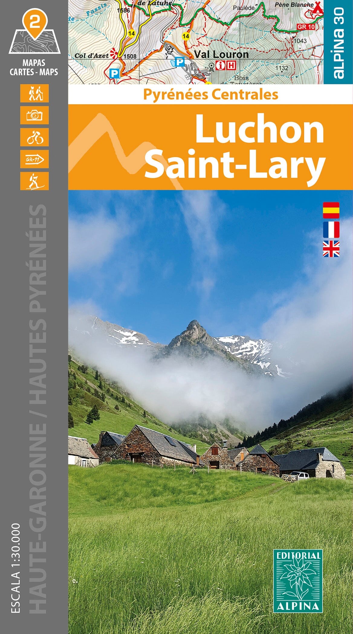 Lot de 2 cartes de randonnée - Luchon, Saint-Lary | Alpina carte de randonnée Editorial Alpina