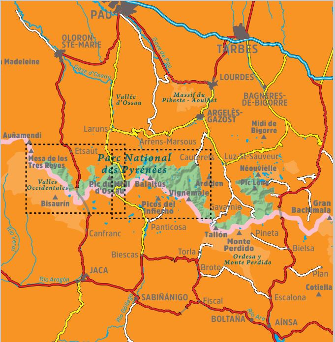 Lot de 2 cartes de randonnée - Midi d'Ossau, Balaitus (Parc national des Pyrénées Ouest) | Alpina carte de randonnée Editorial Alpina