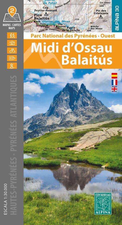 Lot de 2 cartes de randonnée - Midi d'Ossau, Balaitus (Parc national des Pyrénées Ouest) | Alpina carte de randonnée Editorial Alpina