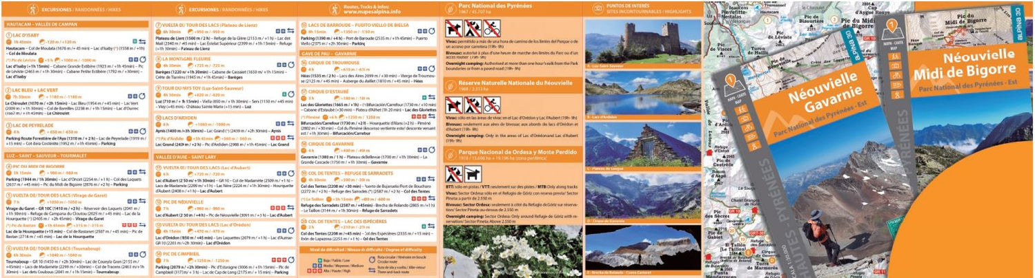 Lot de 2 cartes de randonnée - Néouvielle, Gavarnie - Midi de Bigorre (Parc national des Pyrénées Est) | Alpina carte de randonnée Editorial Alpina