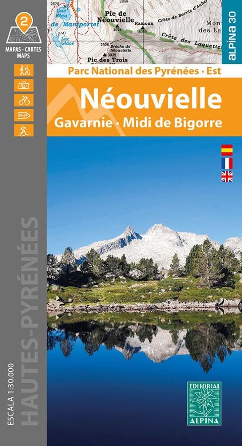 Lot de 2 cartes de randonnée - Néouvielle, Gavarnie - Midi de Bigorre (Parc national des Pyrénées Est) | Alpina carte de randonnée Editorial Alpina