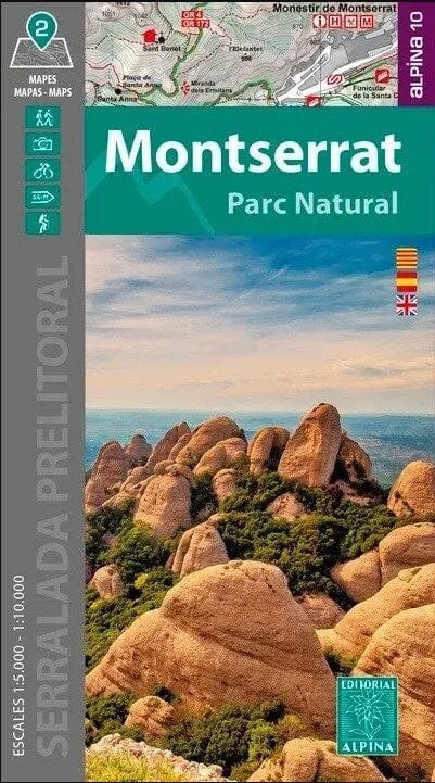 Lot de 2 cartes de randonnée - Parc naturel Montserrat (Catalogne) | Alpina carte de randonnée Editorial Alpina