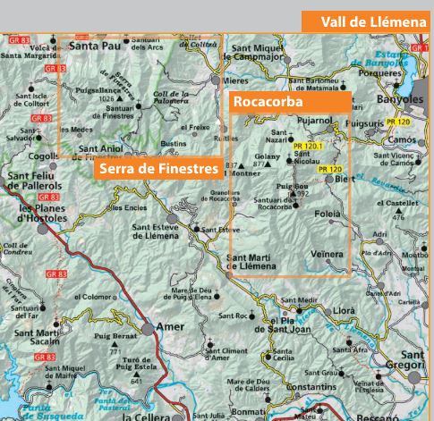 Lot de 2 cartes de randonnée - Vall de Llémena, Serra de Finestres, Muntanya de Rocacorba (Catalogne) | Alpina carte pliée Editorial Alpina 