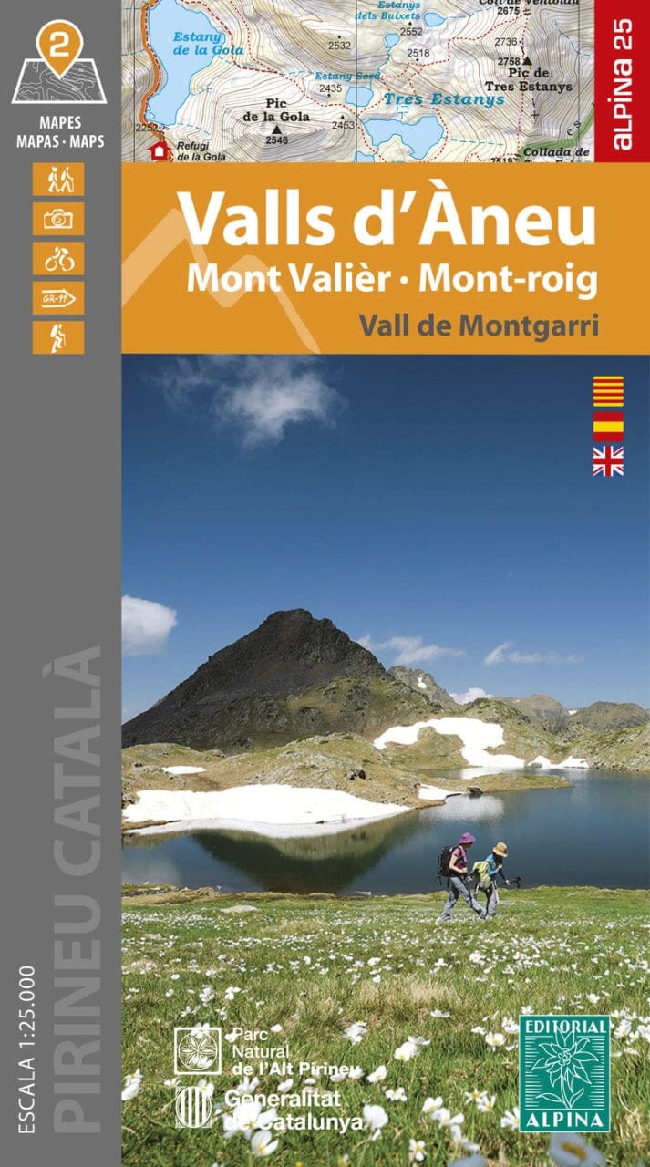 Lot de 2 cartes de randonnée - Valls d’Àneu, Mont Valier, Mont-roig, Vall de Montgarri (Pyrénées catalanes) | Alpina carte de randonnée Editorial Alpina 