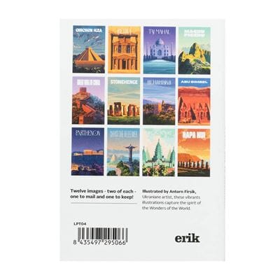 Lot de 24 cartes postales - Wonders of the World carnet de voyage Hokusai 