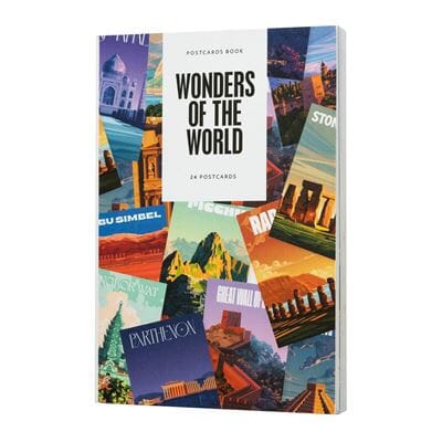Lot de 24 cartes postales - Wonders of the World carnet de voyage Hokusai 