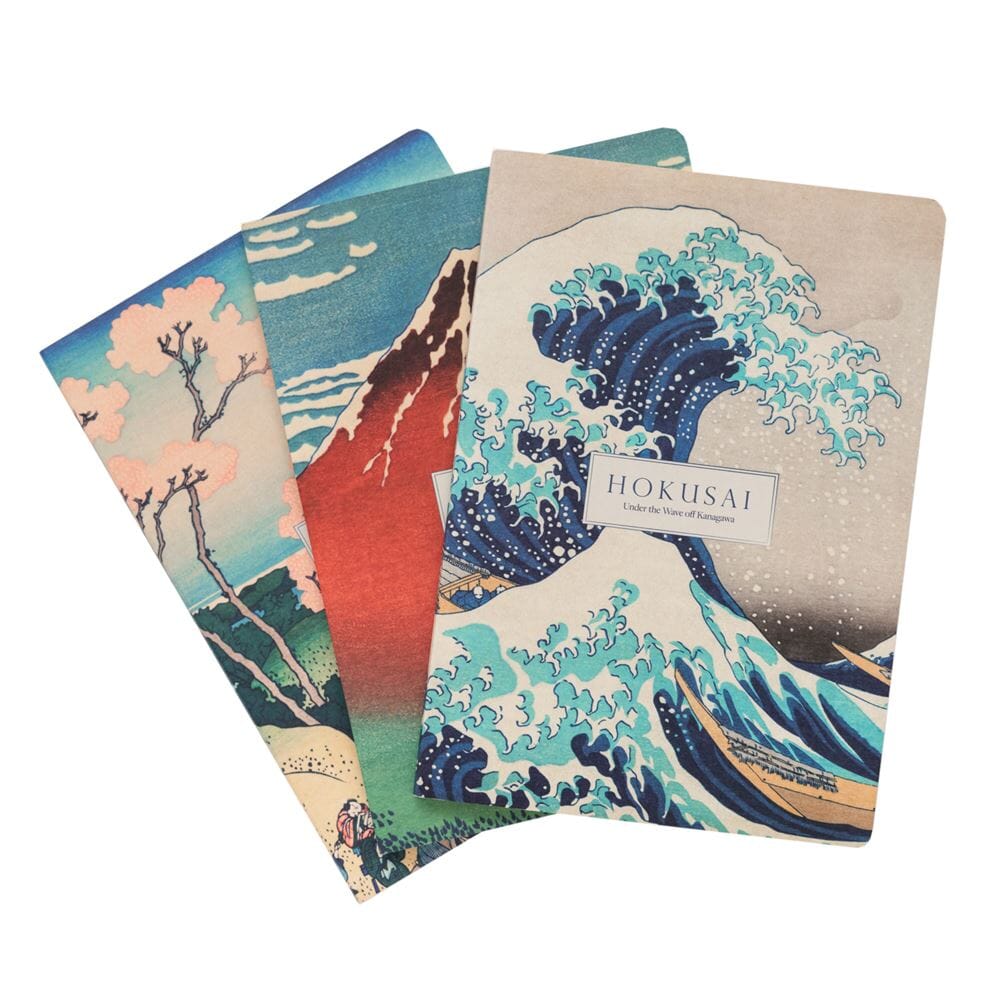 Lot de 3 carnets A5 Hokusai - La Grande Vague de Kanagawa carnet de voyage Hokusai 