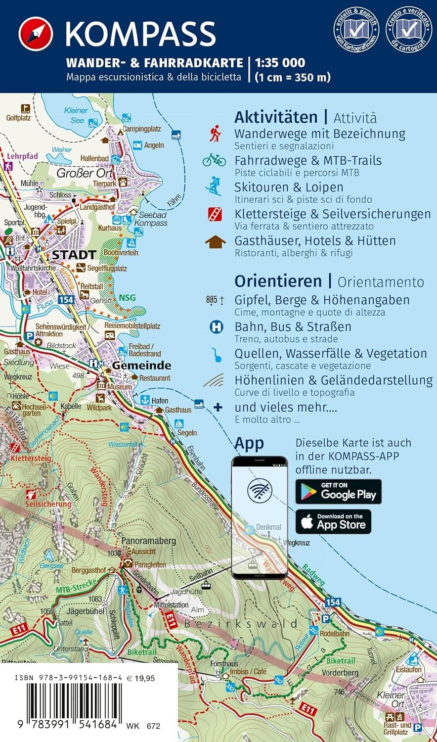 Lot de 4 cartes de randonnée n° 672 - Dolomites (Italie) | Kompass carte de randonnée Kompass