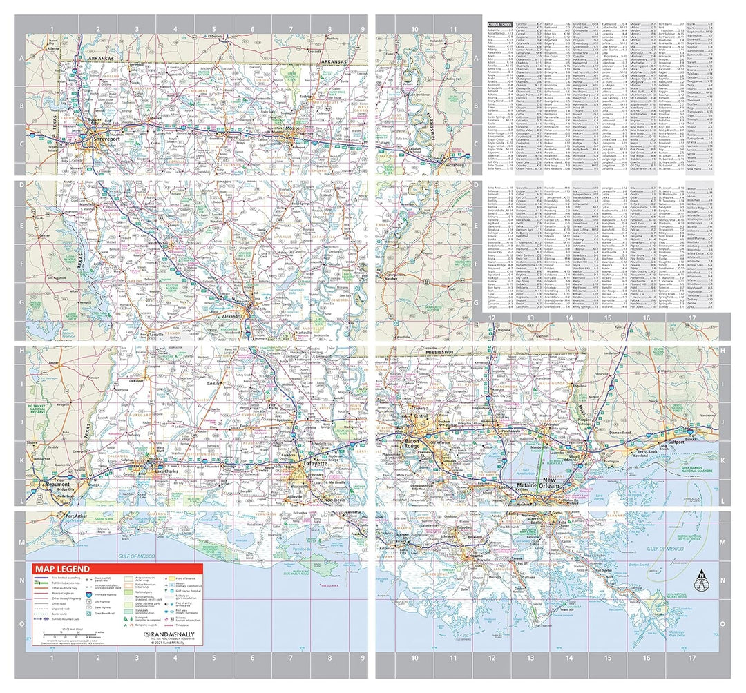 Louisiane, carte d'état facile à plier | Rand McNally carte pliée Rand McNally 