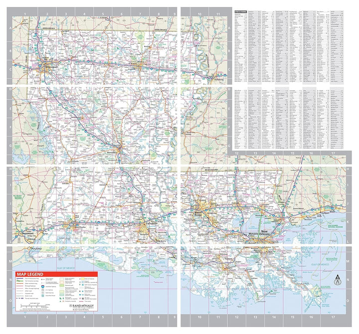 Louisiane, carte d'état facile à plier | Rand McNally carte pliée Rand McNally 