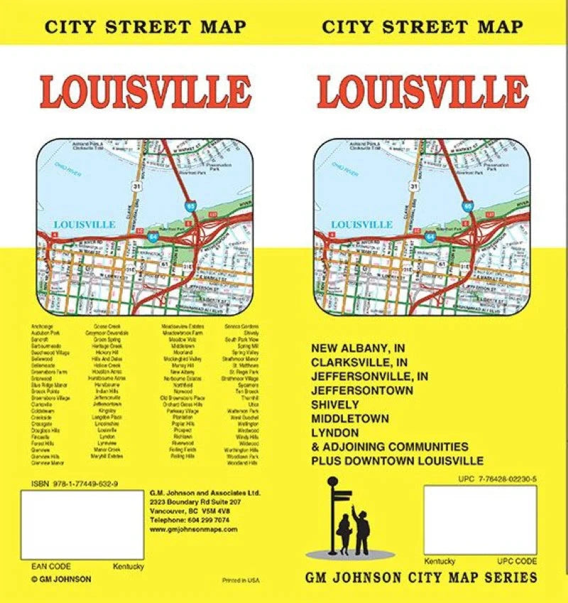 Louisville (Kentucky) et New Albany (Indiana) | GM Johnson plan de ville GM Johnson 