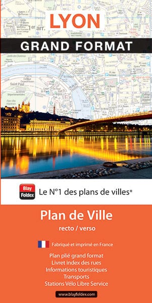 Lyon - Plan de ville grand format | Blay Foldex plan de ville Blay Foldex