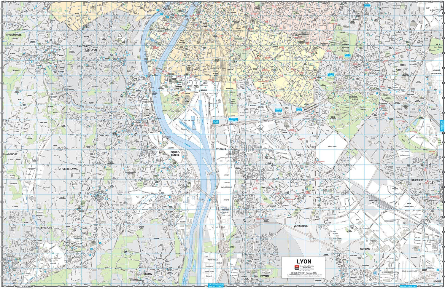 Lyon - Plan de ville grand format | Blay Foldex plan de ville Blay Foldex