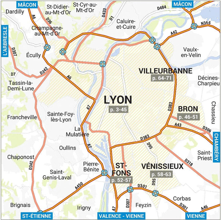 Lyon – Plan de ville pratique | Blay Foldex carte pliée Blay Foldex 