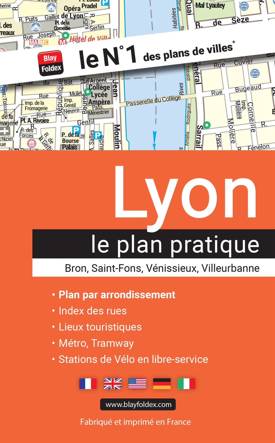 Lyon – Plan de ville pratique | Blay Foldex carte pliée Blay Foldex 