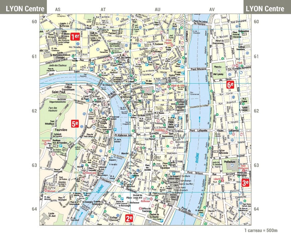 Lyon – Plan de ville pratique | Blay Foldex carte pliée Blay Foldex 