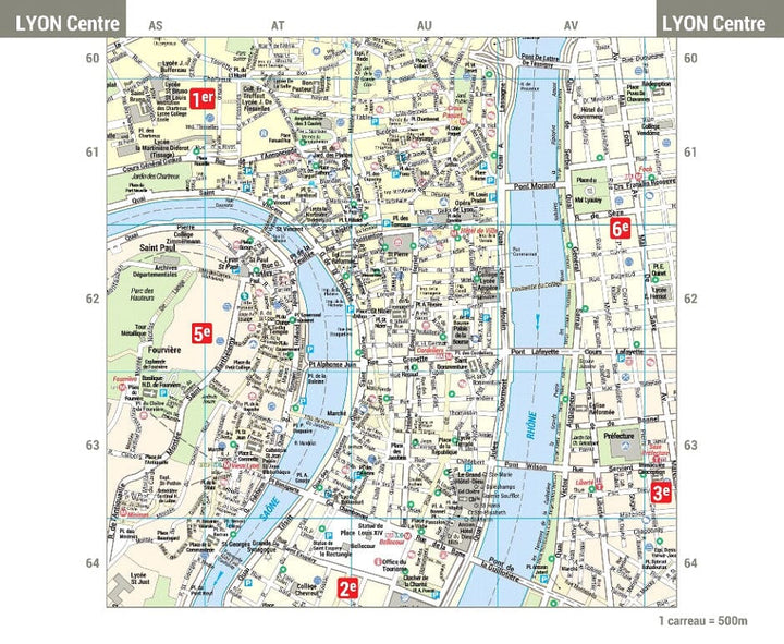 Lyon – Plan de ville pratique | Blay Foldex carte pliée Blay Foldex 