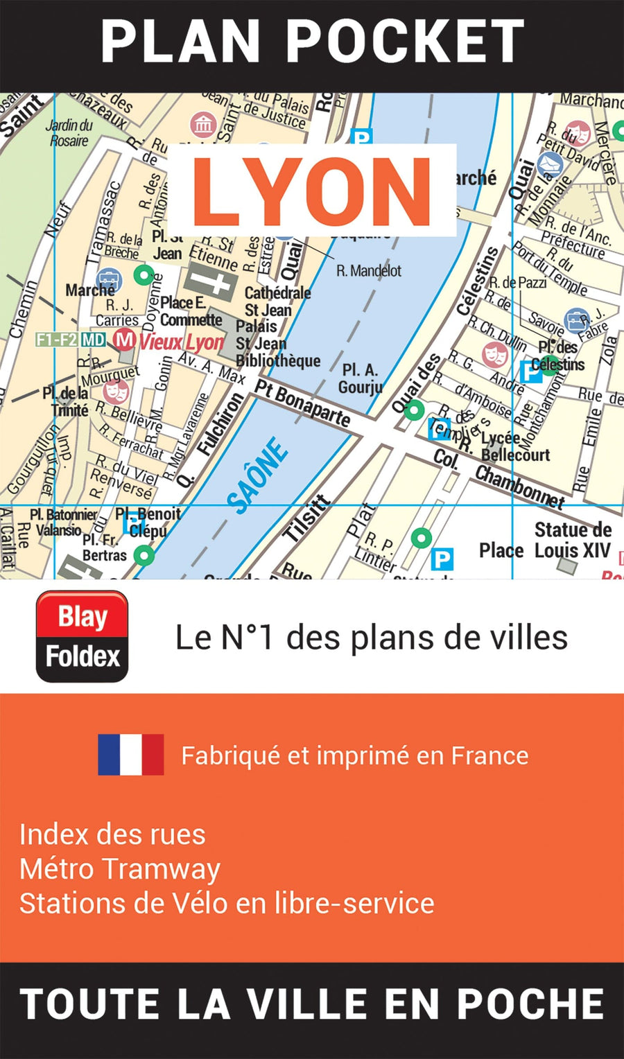 Lyon, Rhône - Plan de ville "pocket" | Blay Foldex carte pliée Blay Foldex 