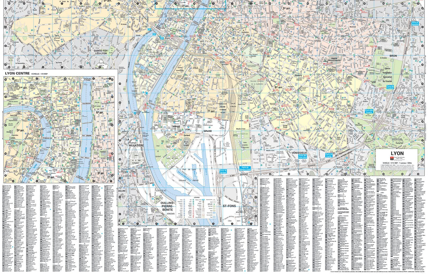 Lyon, Rhône - Plan de ville "pocket" | Blay Foldex plan de ville Blay Foldex