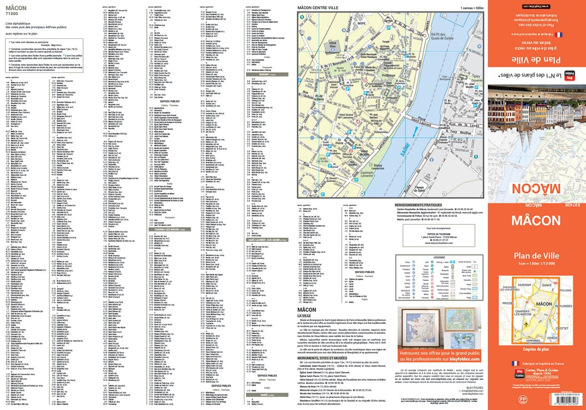 Mâcon, Saône-et-Loire - Plan de ville | Blay Foldex plan de ville Blay Foldex