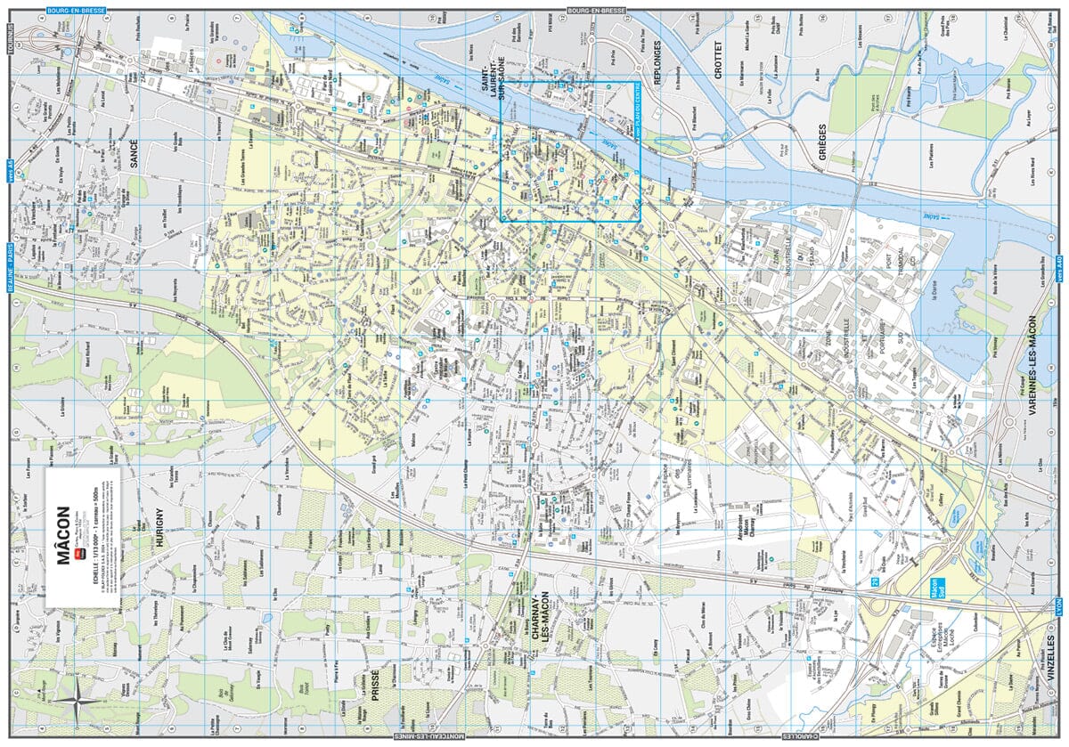Mâcon, Saône-et-Loire - Plan de ville | Blay Foldex plan de ville Blay Foldex
