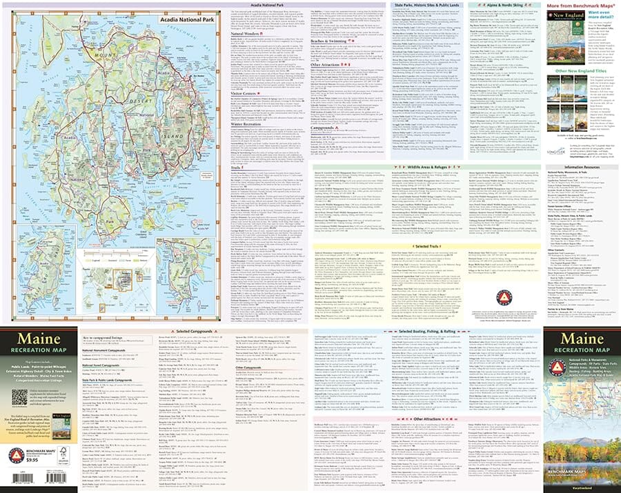 Maine Recreation Map | Benchmark Maps carte routière Benchmark Maps 