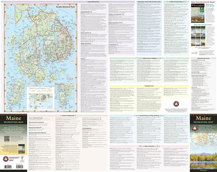 Maine Recreation Map | Benchmark Maps carte routière Benchmark Maps 