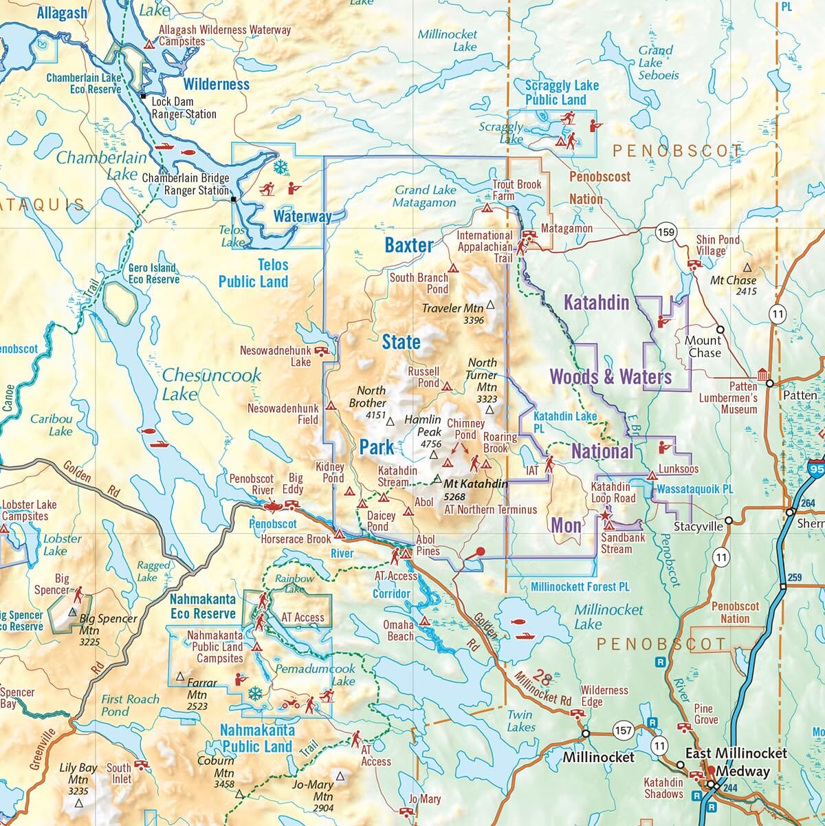 Maine Recreation Map | Benchmark Maps carte routière Benchmark Maps 