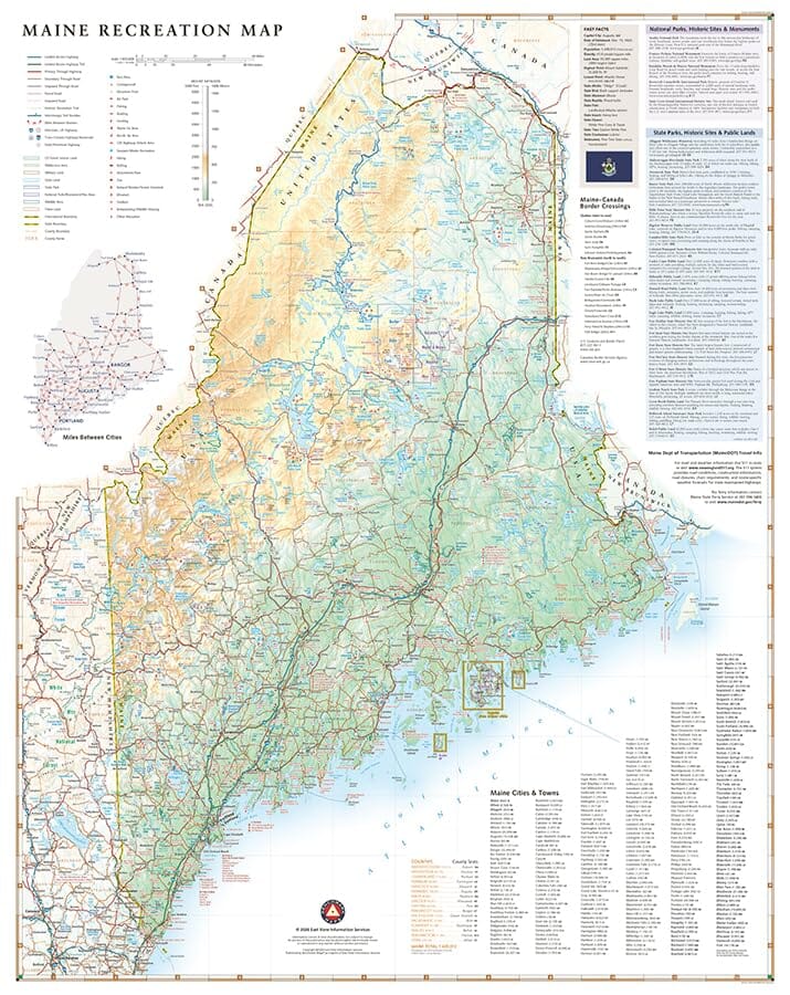 Maine Recreation Map | Benchmark Maps carte routière Benchmark Maps 