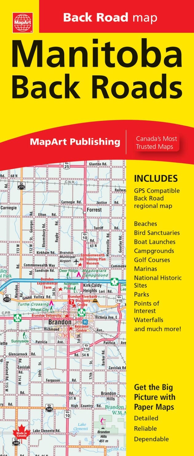Manitoba Back Roads Road Map | Canadian Cartographics Corporation carte routière Canadian Cartographics Corporation