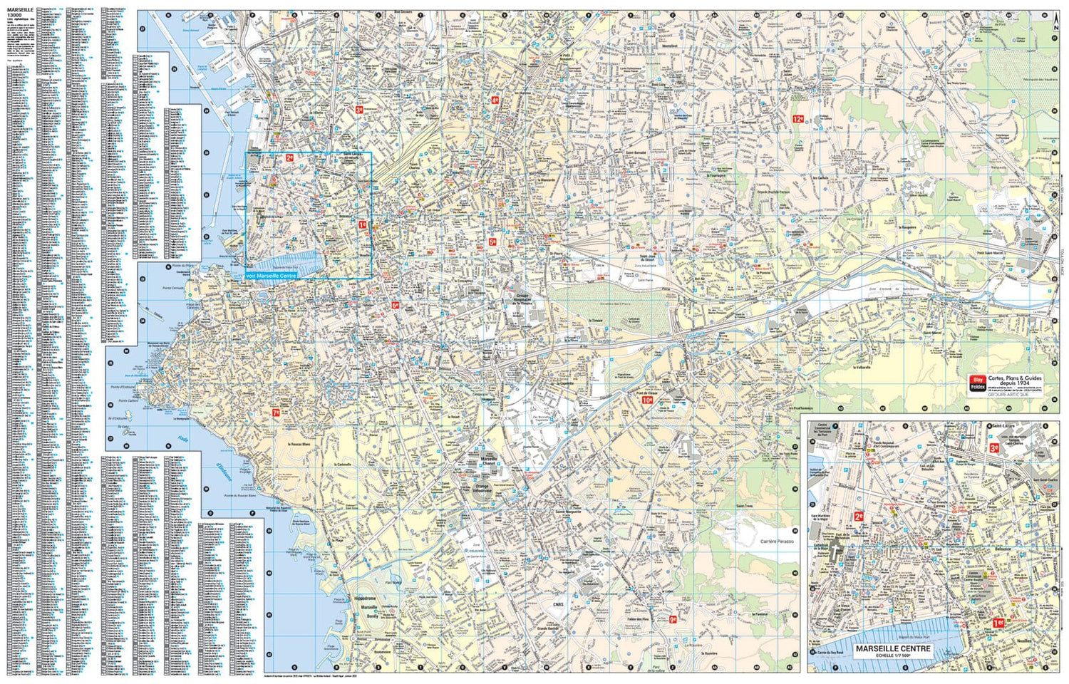 Marseille, Bouches-du-Rhône - Plan de ville "pocket" | Blay Foldex plan de ville Blay Foldex