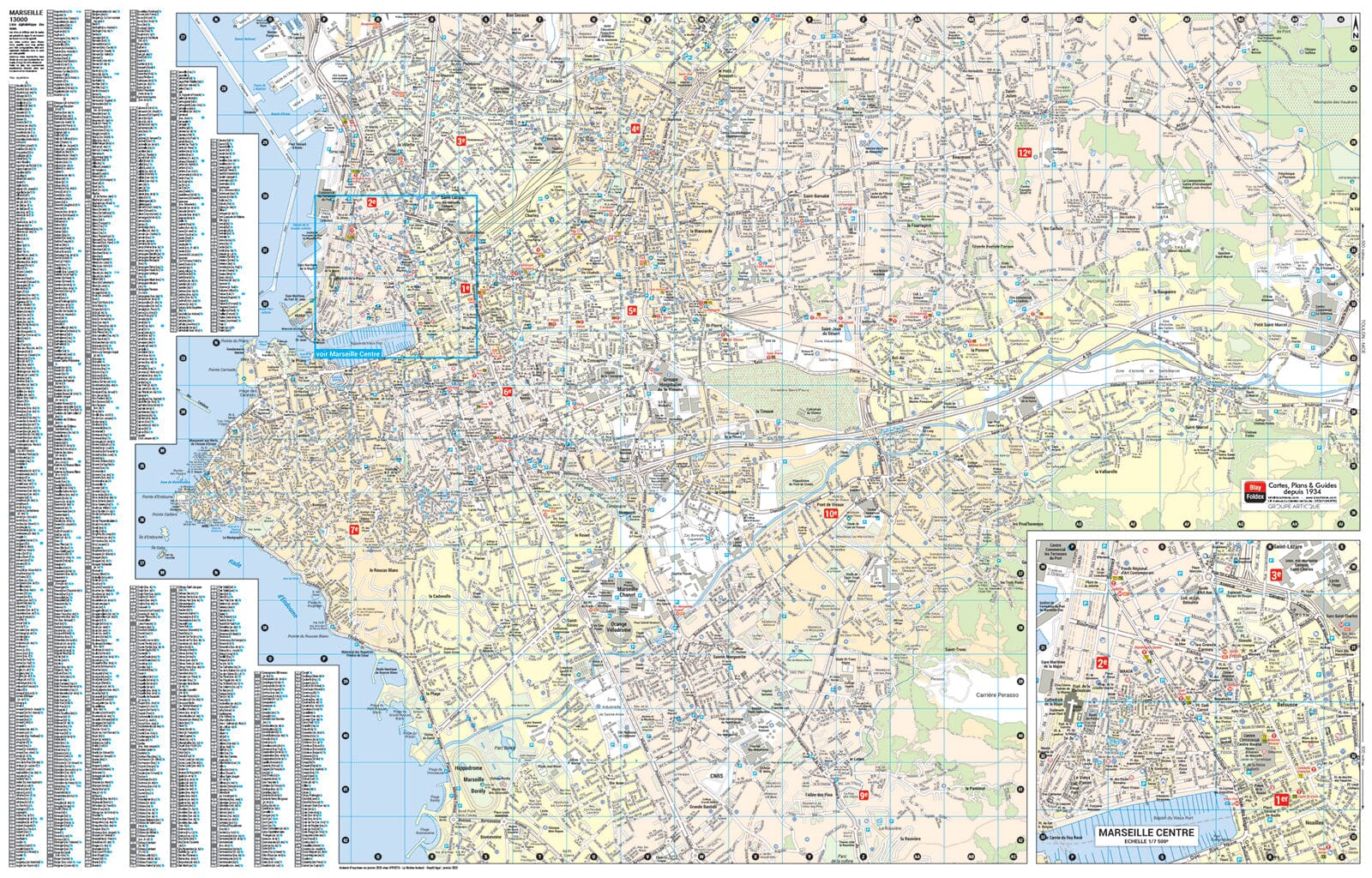 Marseille, Bouches-du-Rhône - Plan de ville "pocket" | Blay Foldex plan de ville Blay Foldex