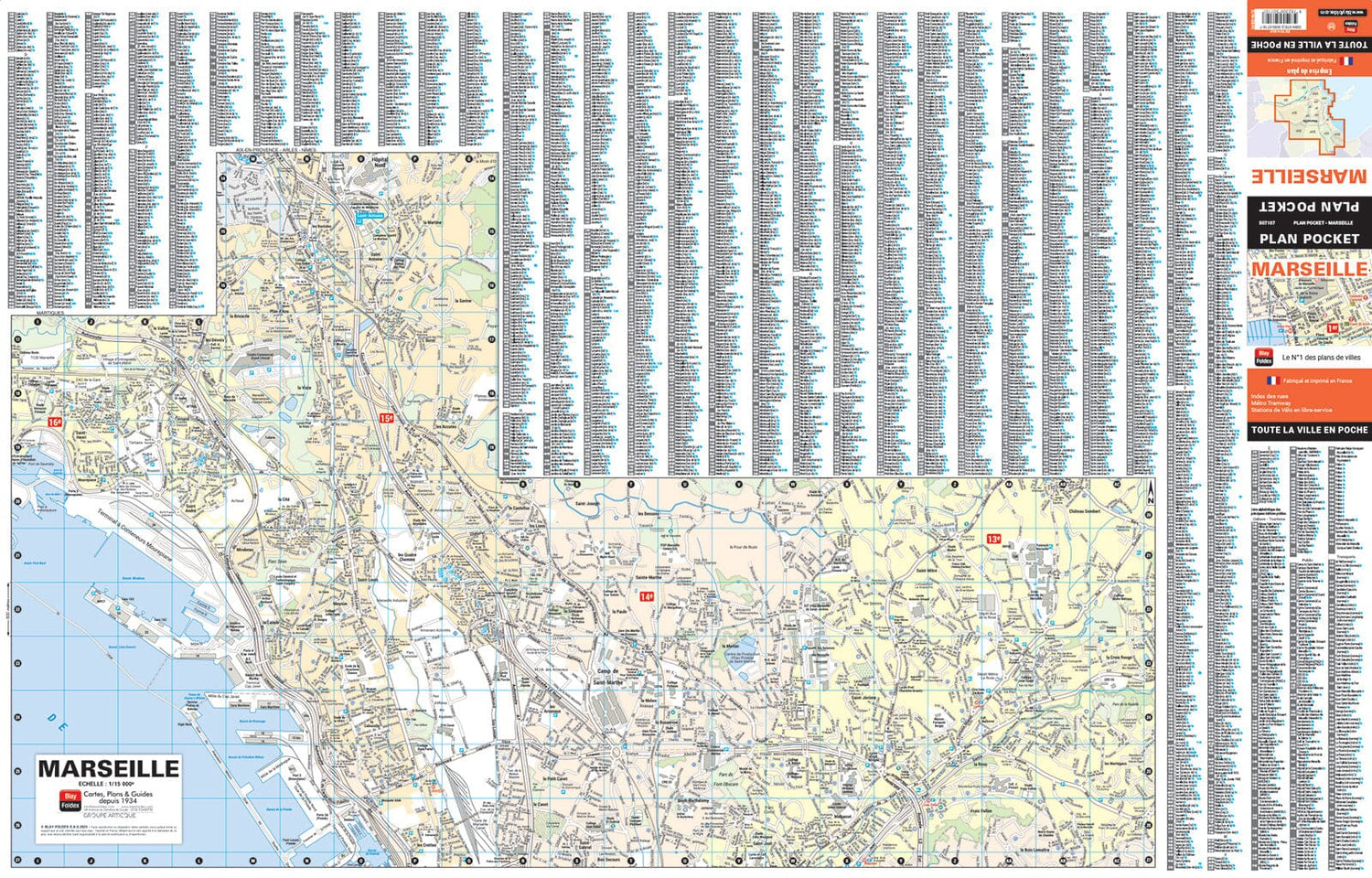 Marseille, Bouches-du-Rhône - Plan de ville "pocket" | Blay Foldex plan de ville Blay Foldex