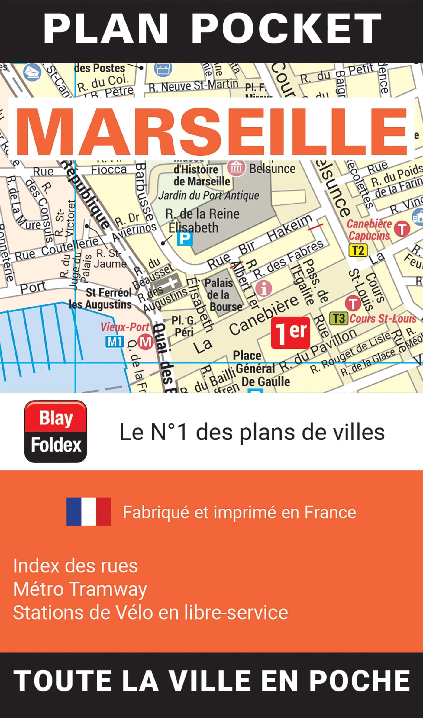 Marseille, Bouches-du-Rhône - Plan de ville "pocket" | Blay Foldex plan de ville Blay Foldex