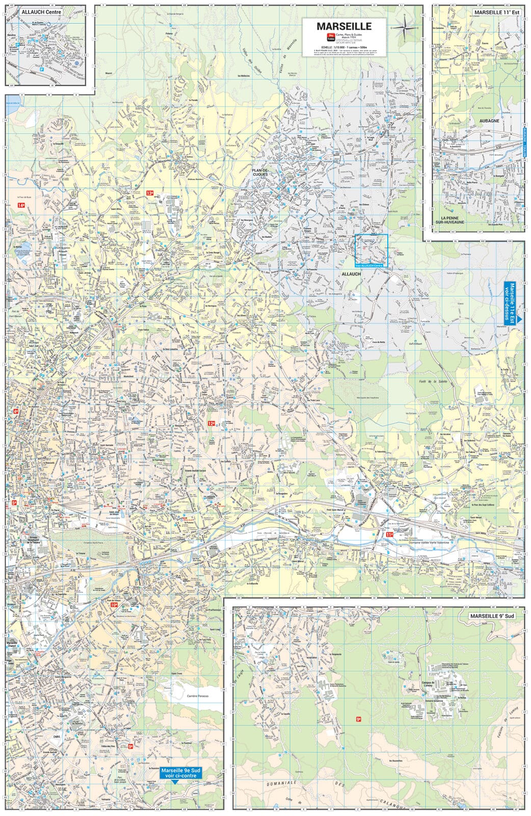 Marseille - Plan de ville grand format | Blay Foldex plan de ville Blay Foldex