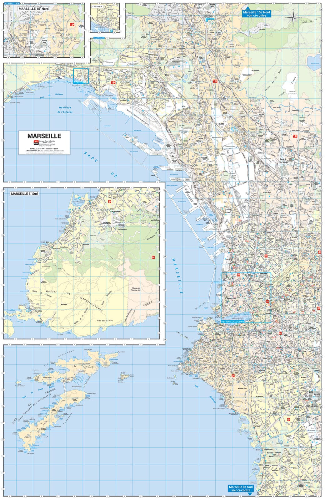 Marseille - Plan de ville grand format | Blay Foldex plan de ville Blay Foldex