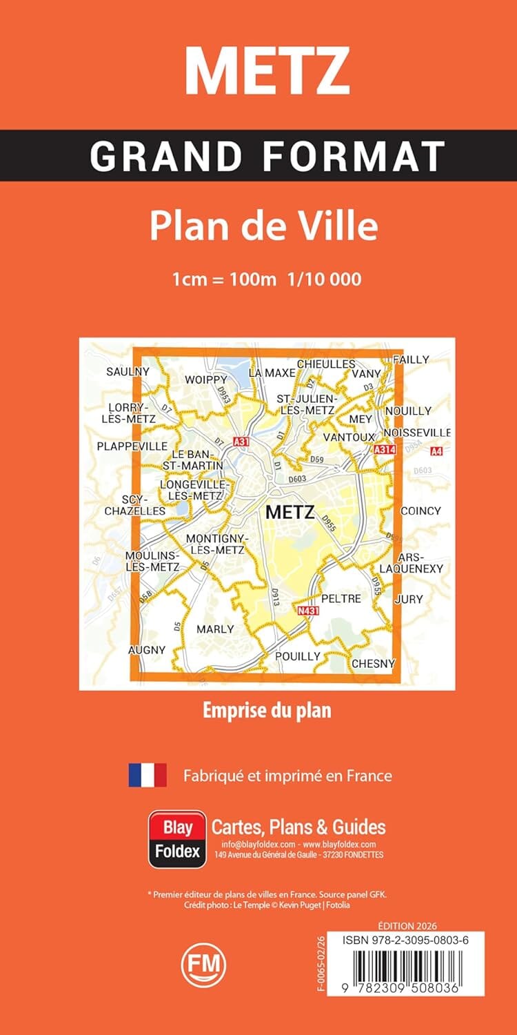 Metz - Plan de ville grand format | Blay Foldex plan de ville Blay Foldex 