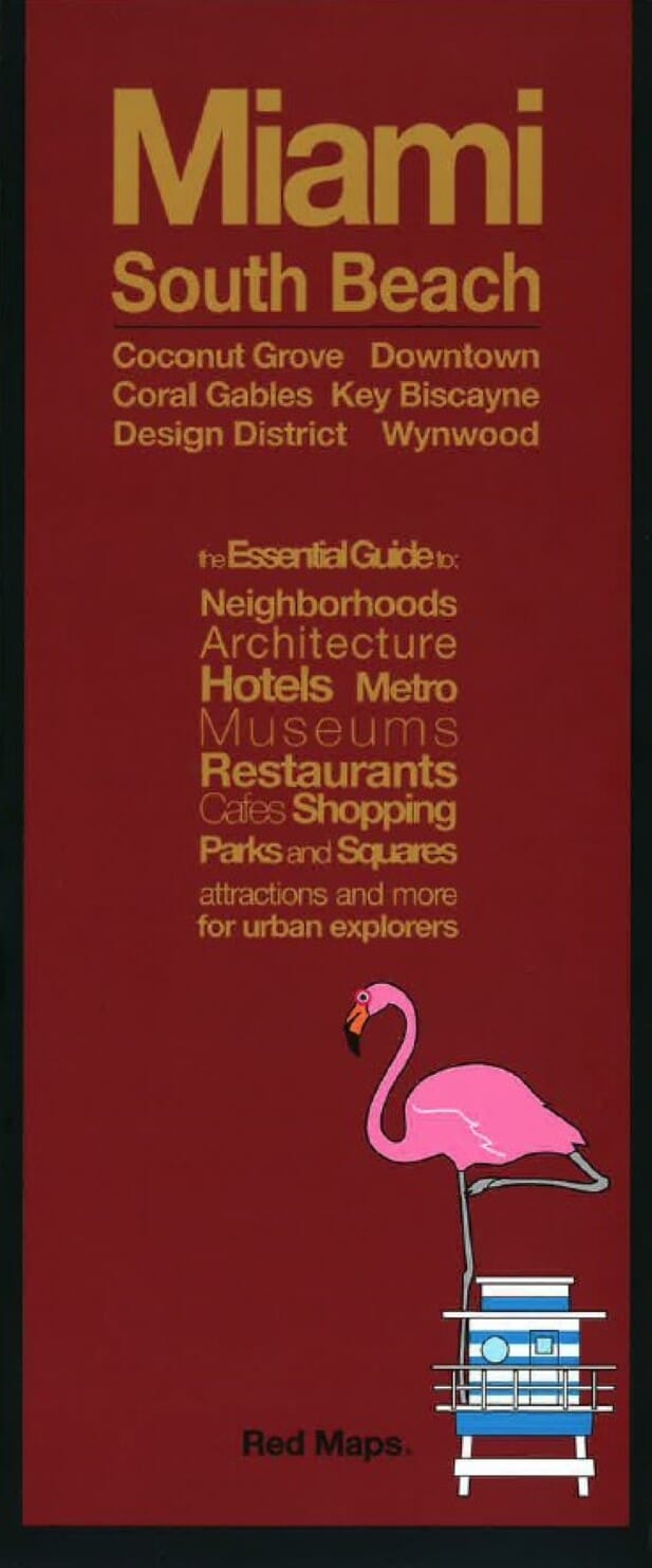 Miami, Floride avec South Beach | Cartes rouges plan de ville Red Maps