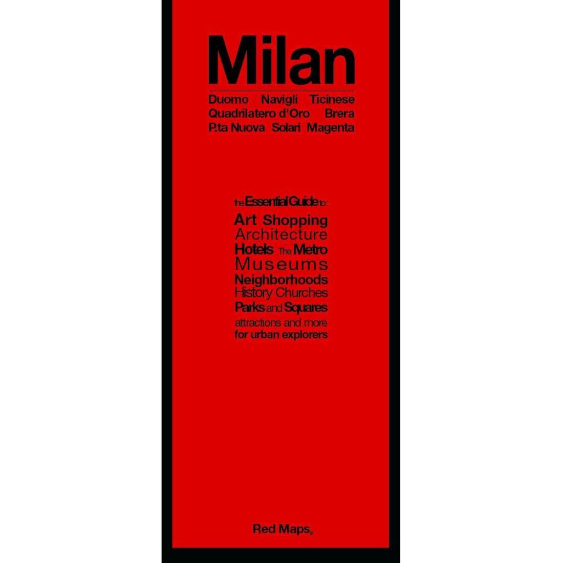 Milan, Italie : Duomo, Navigli, Ticinese : Quadrilatero d'Oro, Brera : P.ta Nuova Solari Magenta | Red Maps plan de ville Red Maps
