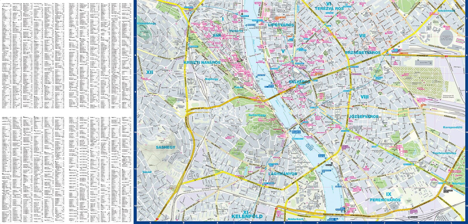 Mini plan de poche plastifié - Budapest | Express Map plan de ville Express Map