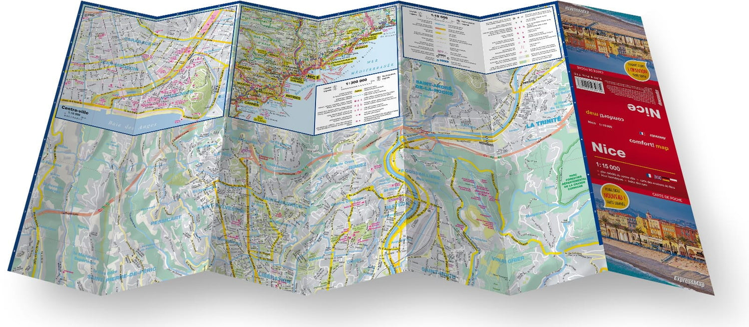 Mini plan de poche plastifié - Nice | Express Map plan de ville Express Map