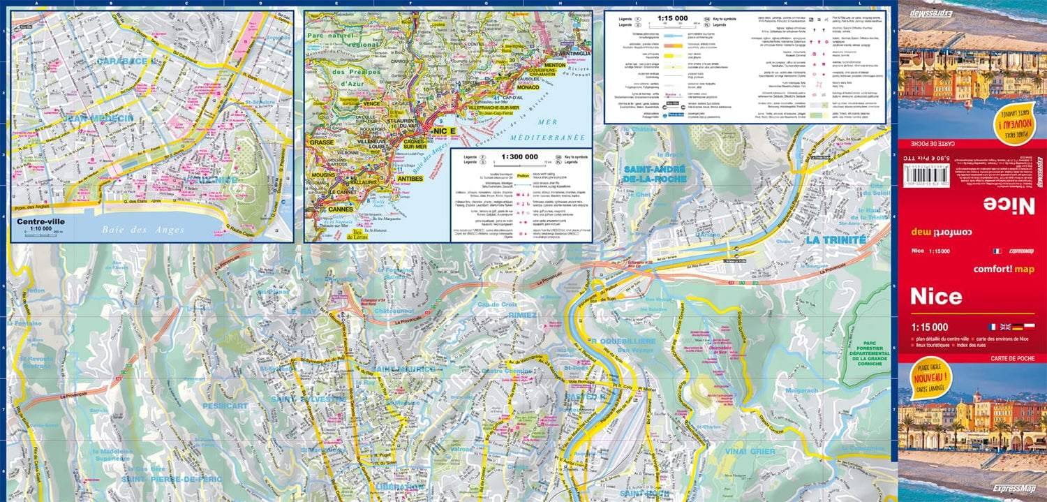 Mini plan de poche plastifié - Nice | Express Map plan de ville Express Map