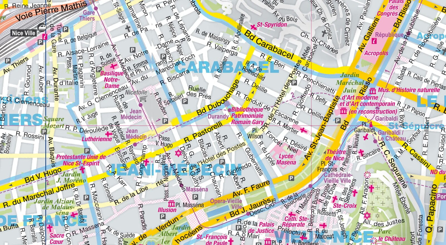 Mini plan de poche plastifié - Nice | Express Map plan de ville Express Map