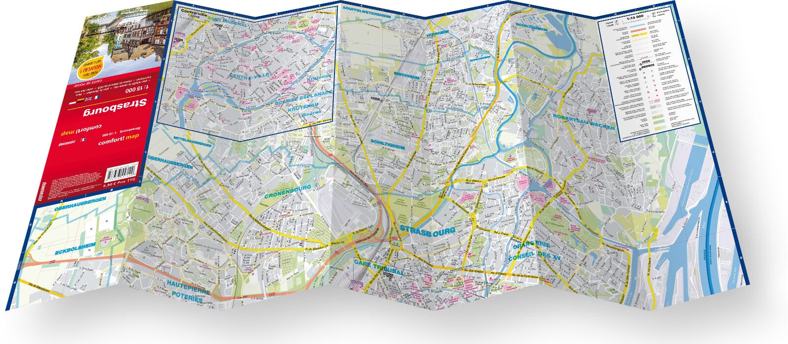 Mini laminated pocket map of Strasbourg | Express Map – Cartovia