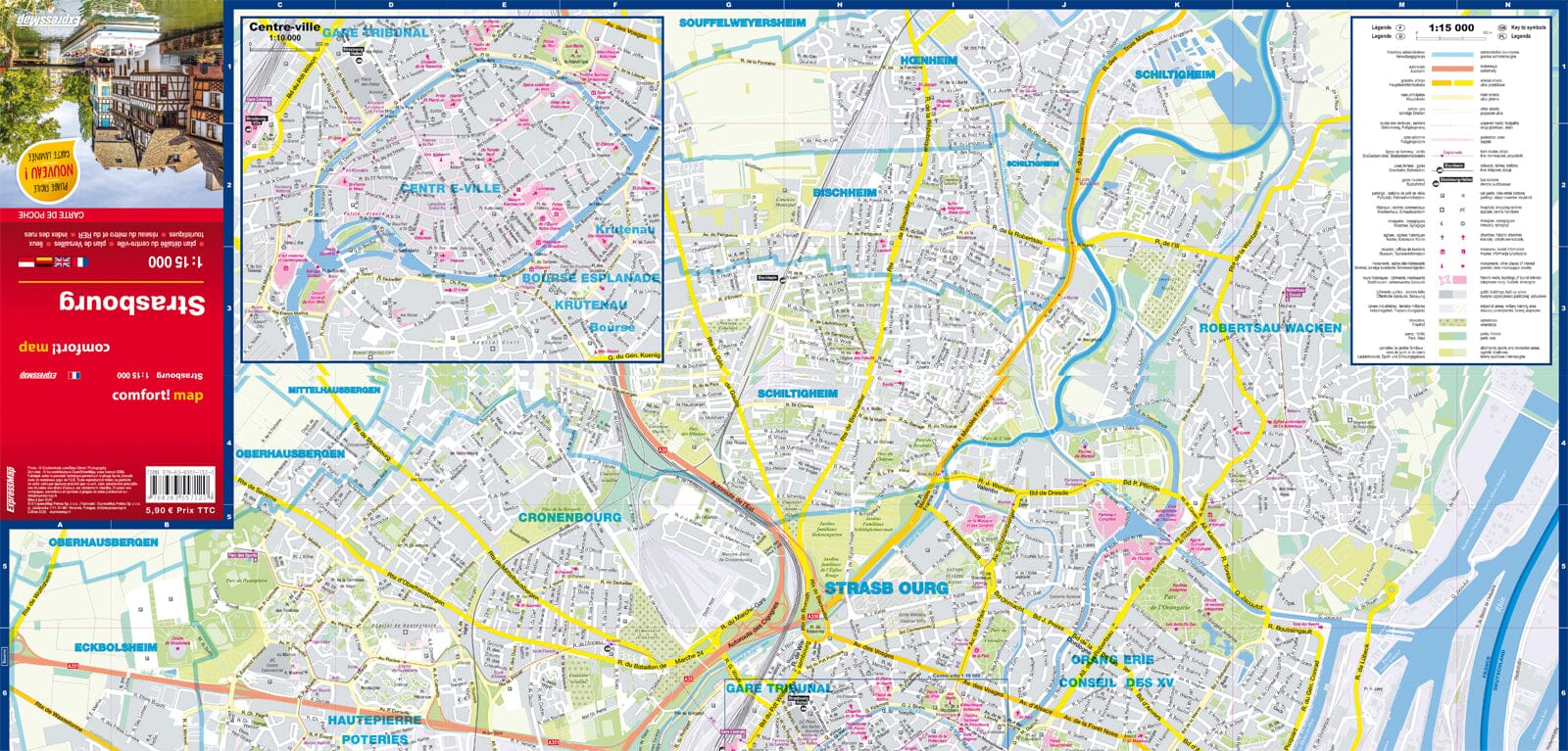 地図・旅行ガイド Vision and Comprehension of Strasbourg Mini laminated pocket map of Strasbourg | Express Map – Cartovia