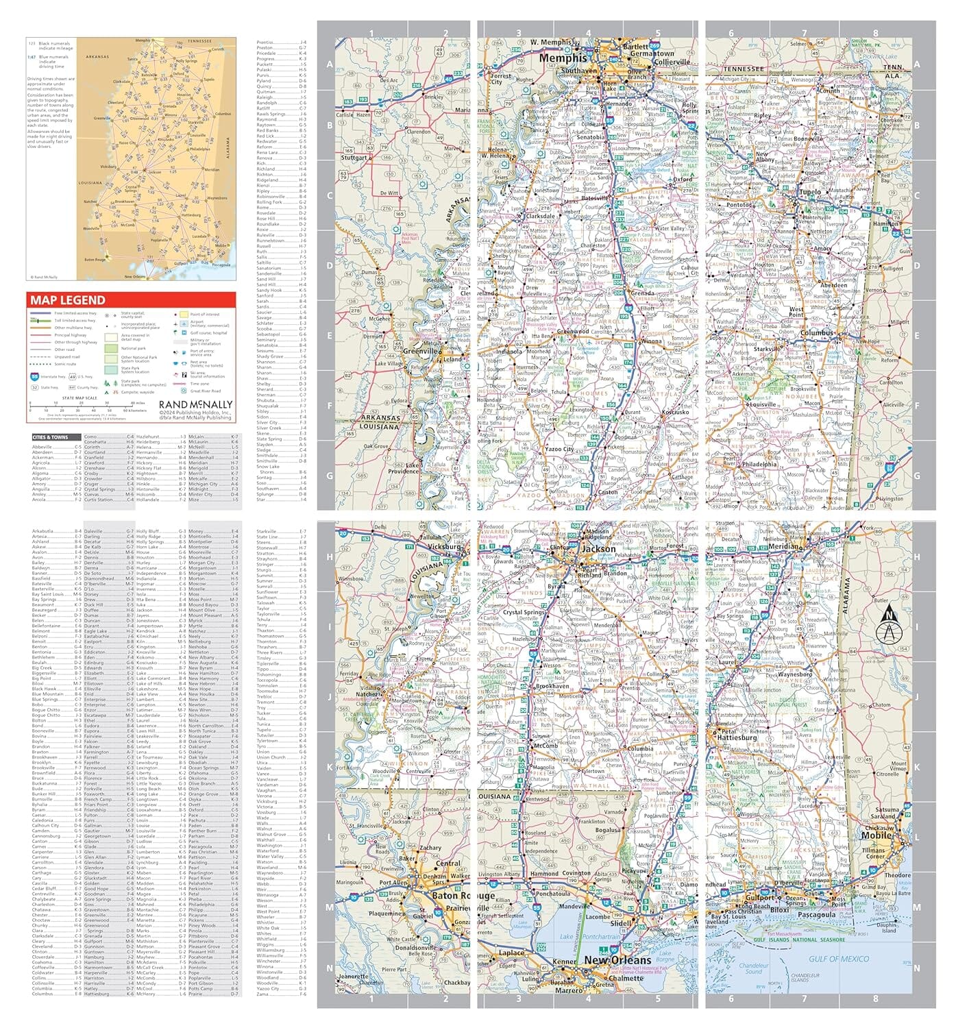 Mississippi, carte facile à plier | Rand McNally carte routière Rand McNally 