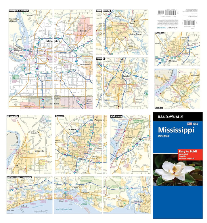 Mississippi, carte facile à plier | Rand McNally carte routière Rand McNally 