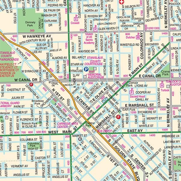 Modesto et Turlock, Californie | GM Johnson plan de ville GM Johnson 