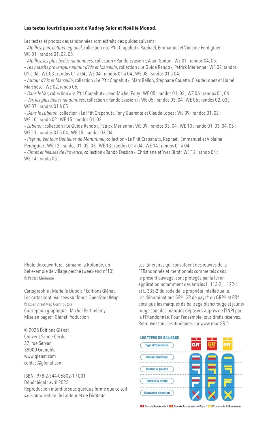 Mon week-end rando - Provence : Bouches-du-Rhône, Var, Vaucluse | Glénat guide de randonnée Glénat 